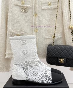Chanel | Chanel Classic Spring/Summer New ProductsLace Series Double C Coarse Heel Short BootsT 9k1fd1rk