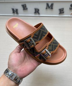 FENDI Official Website Men's Slippers Original Version Single Cabinet Comparison Logo Buckle Li 9uhhzw5i