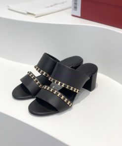 Top-levelSF Salvatore Ferragamo ️ Fila Mou Spring/Summer New Vara Chain Thick Heel Sandals ️ Th wc1aoi5u