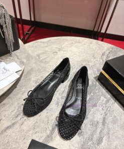 Mesh Ballet Shoes 🦋 ꫛꫀw.︎ ️The Chiffon Ballet Shoes Have A Rounded Toe Made Of Black Fishnet An nl4tla0m