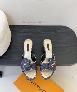 SlippersLvjia's New Arrival~LV Spring/summer Tannin Cat Heel Slippers The Brown Leather Paired d6byz1xt
