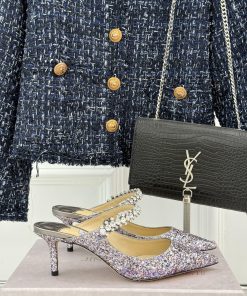 Jimmy Choo/Jimmy Week Classic Diamond ChainSequined Pointed High-heeled SlippersSuperb Crystal ly5sajk7