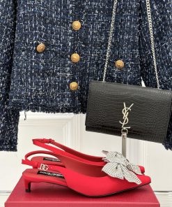 DOLCE&GABBANA25SSpring/Summer New Diamond Bow SandalsThe Fabric Is Made Of Original Customized bnb6l5vy