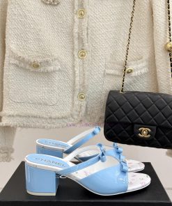 Chanel | Chanel 25P Spring/Summer New ProductsDouble C Bow Thick Heel SandalsA Must-have Sandal aie3q2h9