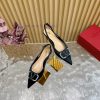 Valentino's Newly Developed Color Blocked Diamond Buckle Silk High-heeled Sandals Series——————— 43stcisg