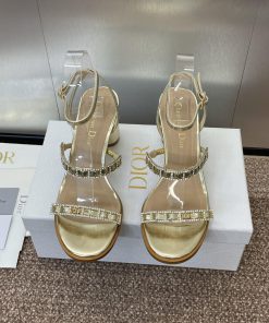 Dior 2025 Spring/Summer D-Issime High Heel Color Blocked Crystal Sandals CD Letter Logo Buckle hctycqxj