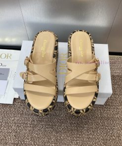 Dior 2025 Spring/Summer New Attitude Color Blocked Cross With Slope Heel Women's Shoes CD Lette riy7qdm6