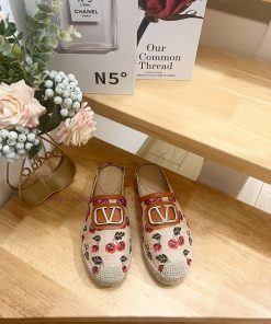 Valentino Garavani/Valentino Cherry Pattern Jacquard Lafite Grass Mill New Slippers Fisherman's xdfp50kf