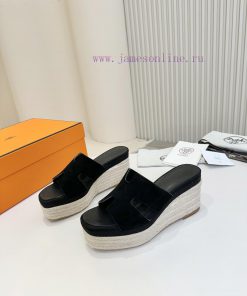Hermes 2025 Spring/Summer New Collection With Genuine Leather Bottom Classic H-Type Hemp Rope T 8g0w7gt9