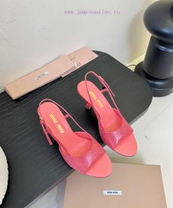 Miumiu 25 Spring/Summer New Collection Simple Retro Lizard Pattern High Heel Fish Mouth Sandals fzrqyvl3