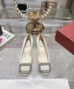 Roger Vivi 2025 Spring/Summer New RV Women's Shoes Bell Vivier Series Silk High Heels Single Sh y28s7w3e