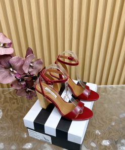 2025 New Spring/Summer AQUAZZURA Zp Original Mold Opening Weaving Coarse Heel New High Heel San pi72o8b9