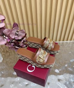 2025 New Gucci Classic Horseneck Buckle Old Flower Thick Bottom Slippers———————————Retro Yet Fa jaagsik6