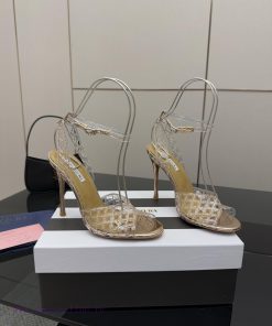 The MostAQUAZZURA Pineapple High Heels2025 Spring/Summer Water Diamond Decorative Sandals With x0ri0wnk