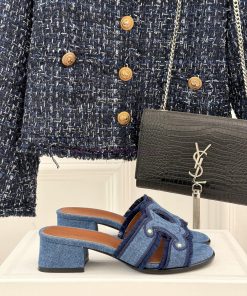 Celine/Celine Classic Triumphal Arch Thick Heeled SlippersA Well Dressed And Stylish Vacation C hw56pgz9