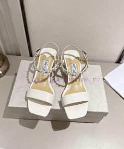JIMMY CHOO (Jimmy Zhou) Sheepskin With Pearl New Slant Head Decoration Elegant And NobleIt Is A aap78kxn