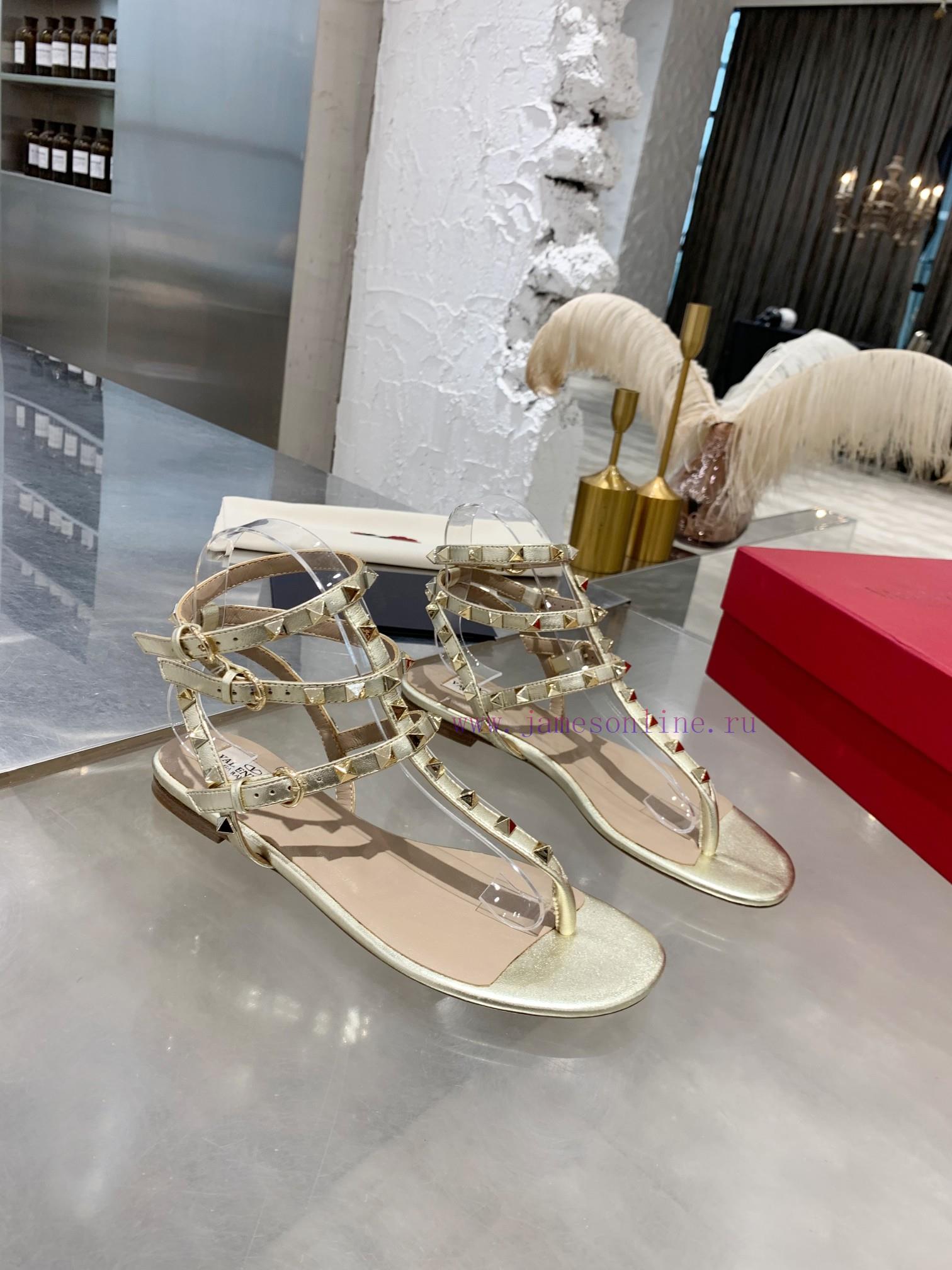 Top Tier High-endValentino Rivet Classic SandalsMixed Sheepskin UpperMixed Sheepskin With Inner mdjijgjx - Image 4