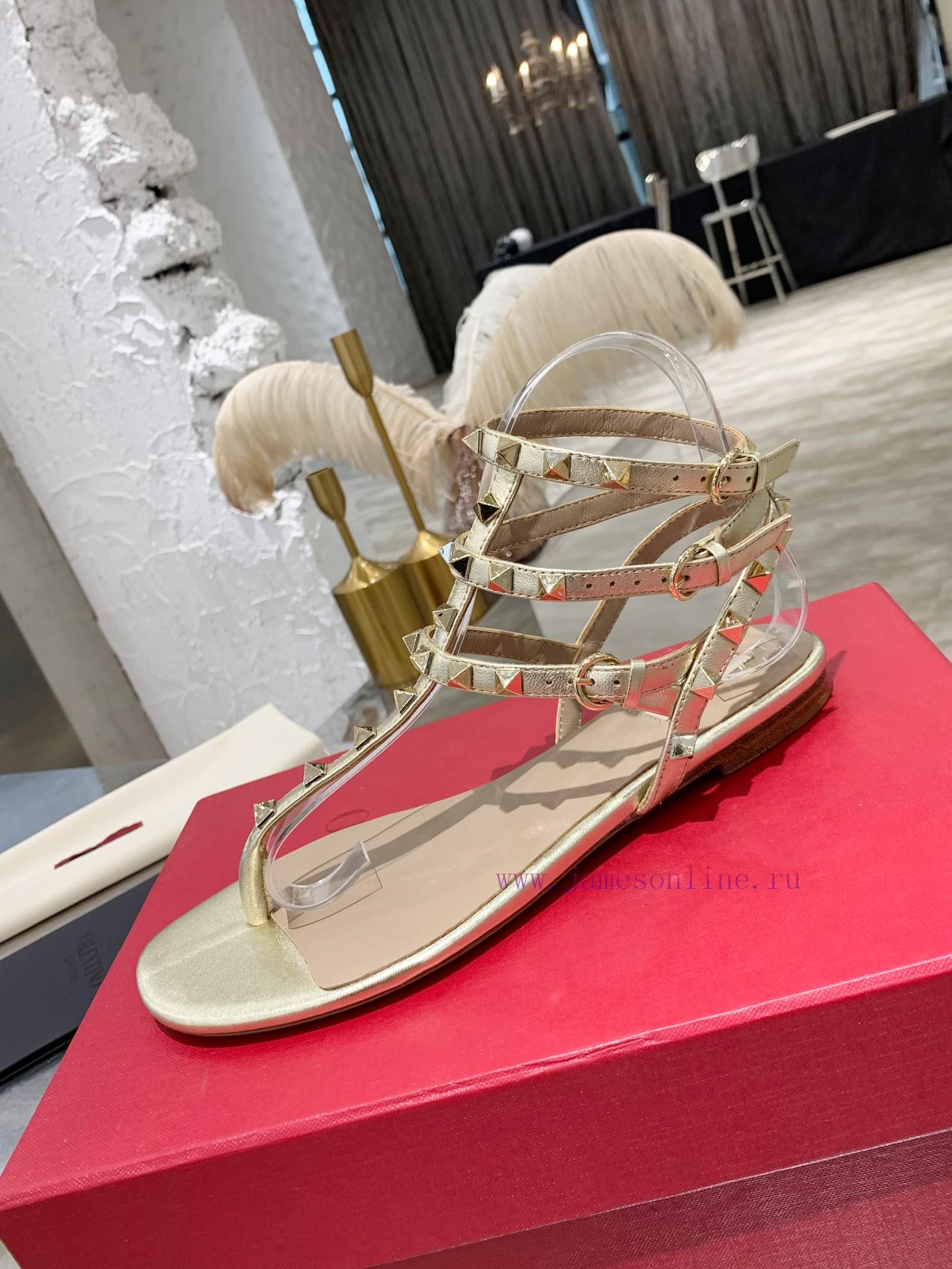 Top Tier High-endValentino Rivet Classic SandalsMixed Sheepskin UpperMixed Sheepskin With Inner mdjijgjx - Image 8