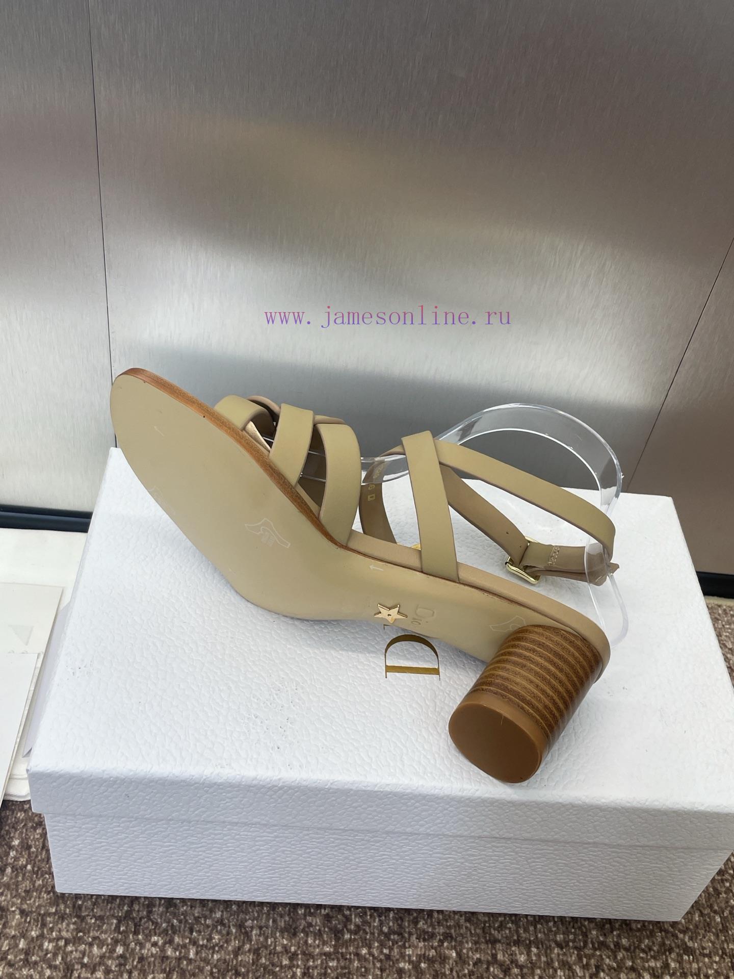 Dior 2025 Spring/Summer New D-Club Jelly Color Hollow Layered Cross Strap Middle Heel Women's S hidb9xtq - Image 10