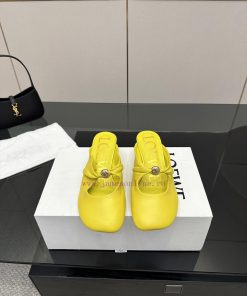 Loewe25/Early Autumn New Gold Button Small Heel Slippers Chen Turin's Puzzle Handbag Inspired B b7utmgan