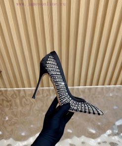 Aquazzura Pineapple Brand 2025 New Mesh Hot Diamond Hollow Silk High Heel Sandals Top Grade———— 6ikf06wl