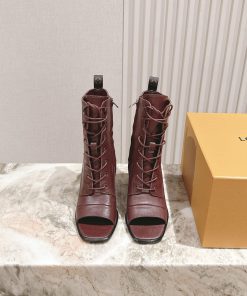 Strapped Fish Mouth BootsLV Louis Vuitton's Latest 2025 Strap Fish Mouth Short Boots Thick Sole qi173cf2