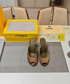 25SS Popular High-heeled Retro Fish Mouth Sandals "Song Yuqi Zhou Xiao's Same Slope Shaped High eby7pqet