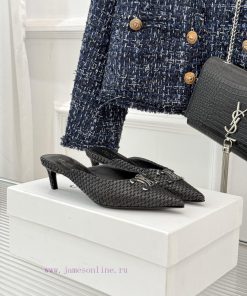 CELINE/Celine Classic Triumphal Arch Pointed Cat Heel SlippersAt First Glance It's Cool With A gwtn1gvy