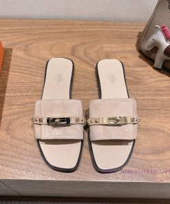Hermes... Flat Slippers2025 New Products+Explosive SeriesGenuine Leather Outsole Molded Buckle kf8u423p