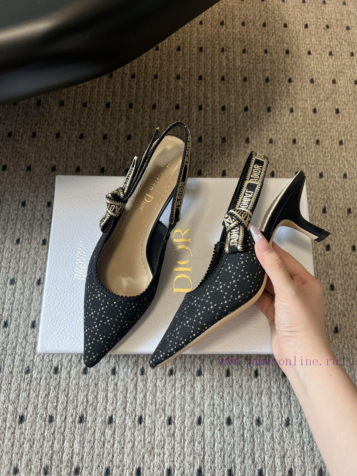 Top QualityDior Classic Black Polka Dot Bow High HeelsA Masterpiece Showcasing Dior's Exquisite baodcfoq - Image 4