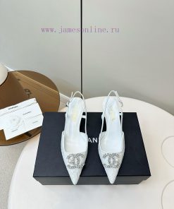 CHANEL Chanel 2025 New Double C Diamond Lace High Heel Sandals25 Pairs Of C Diamond Buckle High w0ldtrxg