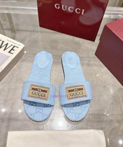 P New GG Gucci Women's Beach SlippersThis Sandal Is Defined By A Light Golden Horsehead Detail fdks4ouy