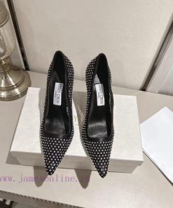 JIMMY CHOO2025 IXIA80 Crystal Mesh Satin High Heels Come With Classic High Heel Silhouette Pair hhh6zqs1