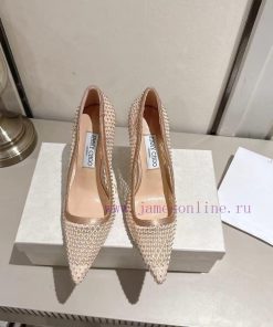 JIMMY CHOO2025 IXIA80 Crystal Mesh Satin High Heels Come With Classic High Heel Silhouette Pair lq03r4kt