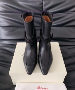 ORINOUS25 Autumn And Winter New Belt Buckle Square Toe Boots With Slight Stacking Layers Casual xka8g0b5
