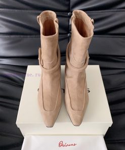 ORINOUS25 Autumn And Winter New Belt Buckle Square Toe Boots With Slight Stacking Layers Casual 1ijyfuj6