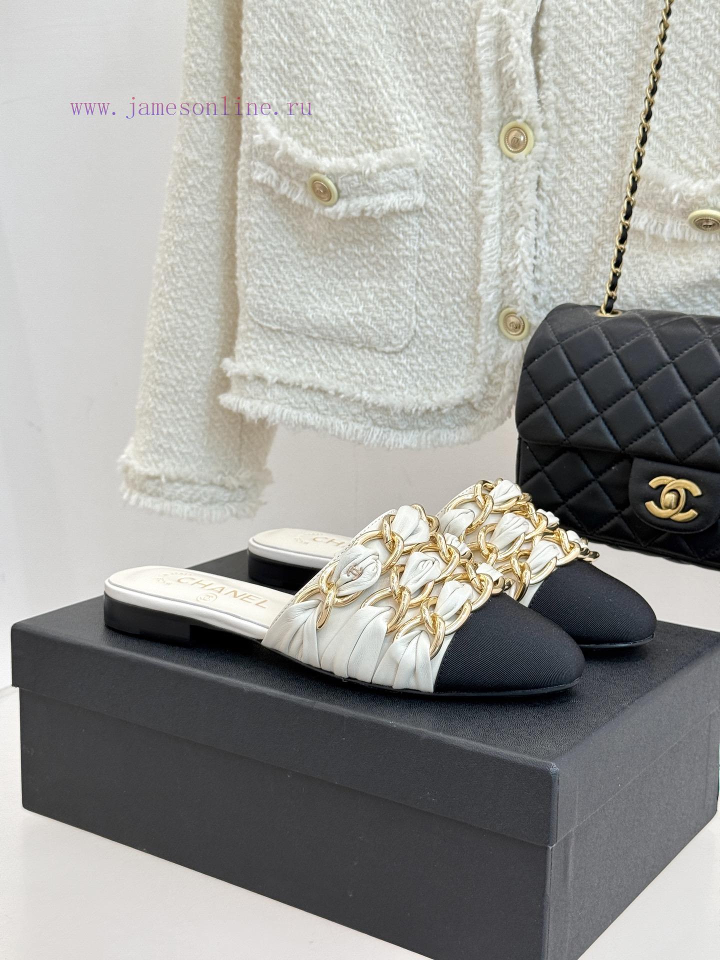 Chanel | Chanel 25K Spring/Summer New ProductsLarge Chain Double C-toe Trailer With Half Slippe e0ix4niy