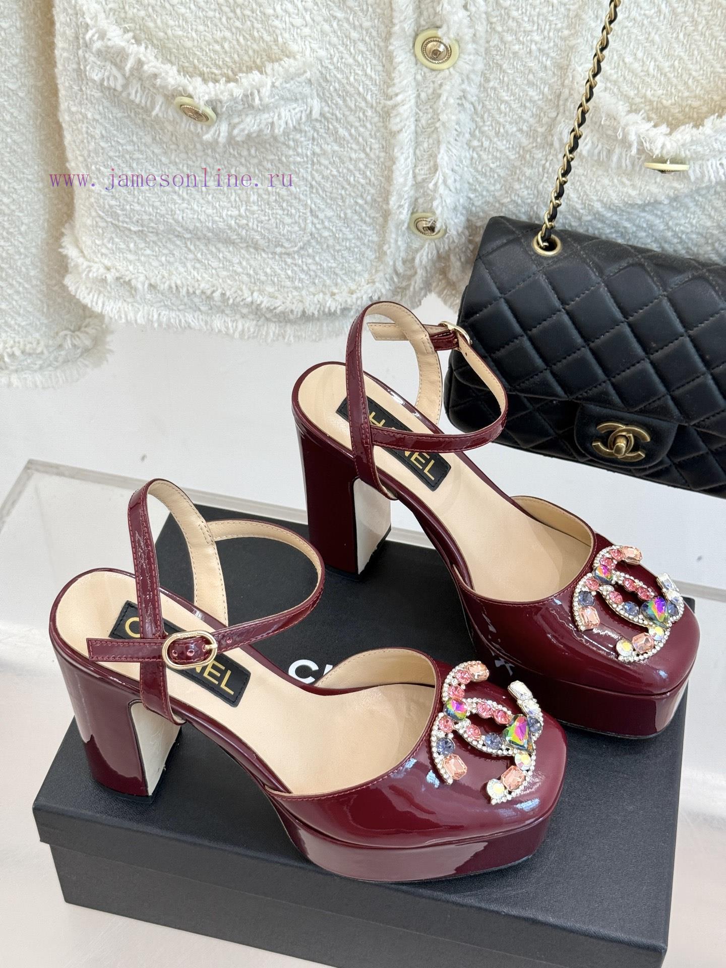 Chanel | Chanel 25A Spring/Summer New ProductsGemstone Double C Waterproof Platform High Heel S ems95xnt - Image 4