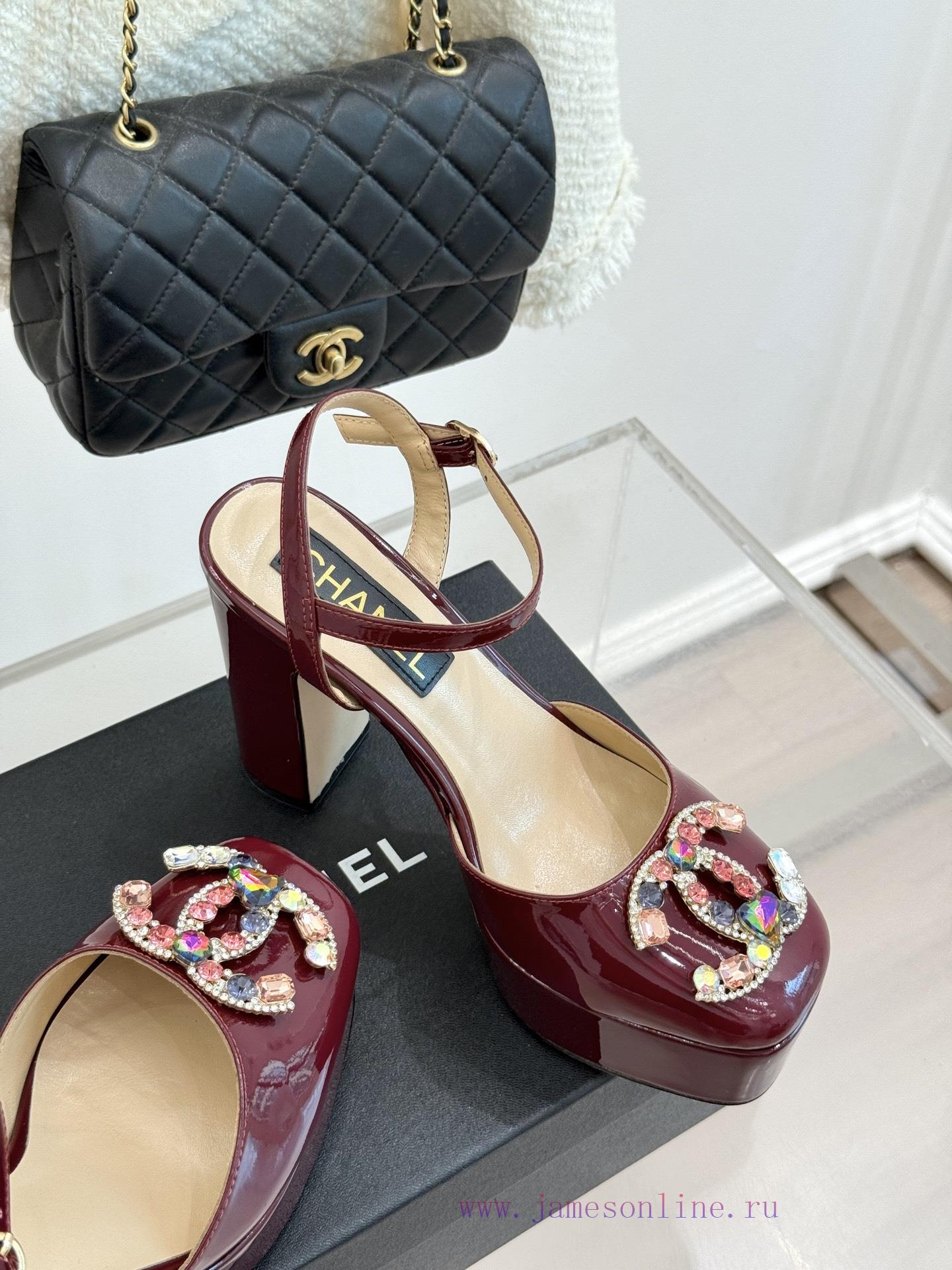 Chanel | Chanel 25A Spring/Summer New ProductsGemstone Double C Waterproof Platform High Heel S ems95xnt - Image 6