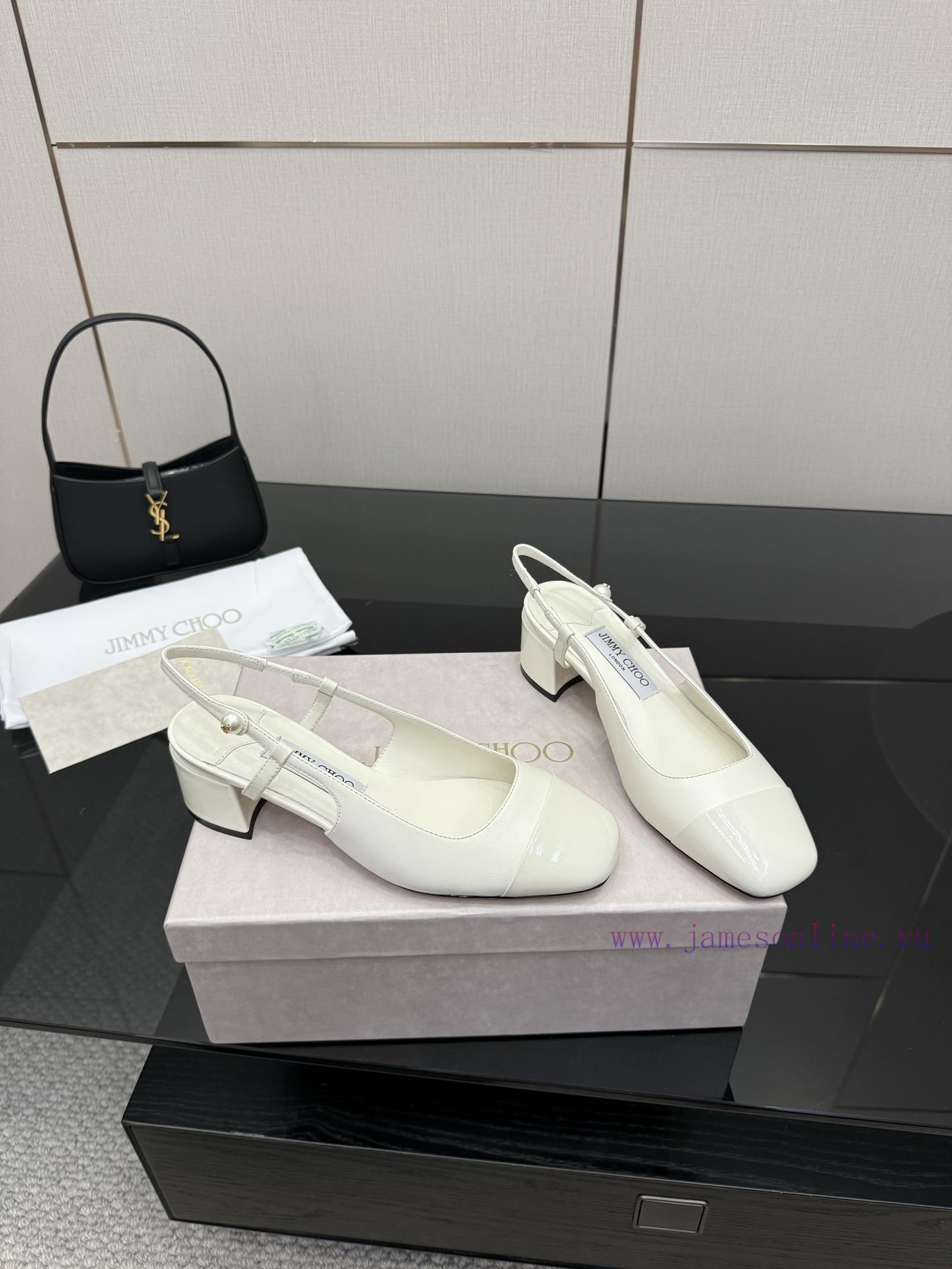 Jimmy Choo High HeelsCoarse Heel Patent Leather ToeArtificial Pearls Logo DetailsImported Sheep 1ry9si57 - Image 3