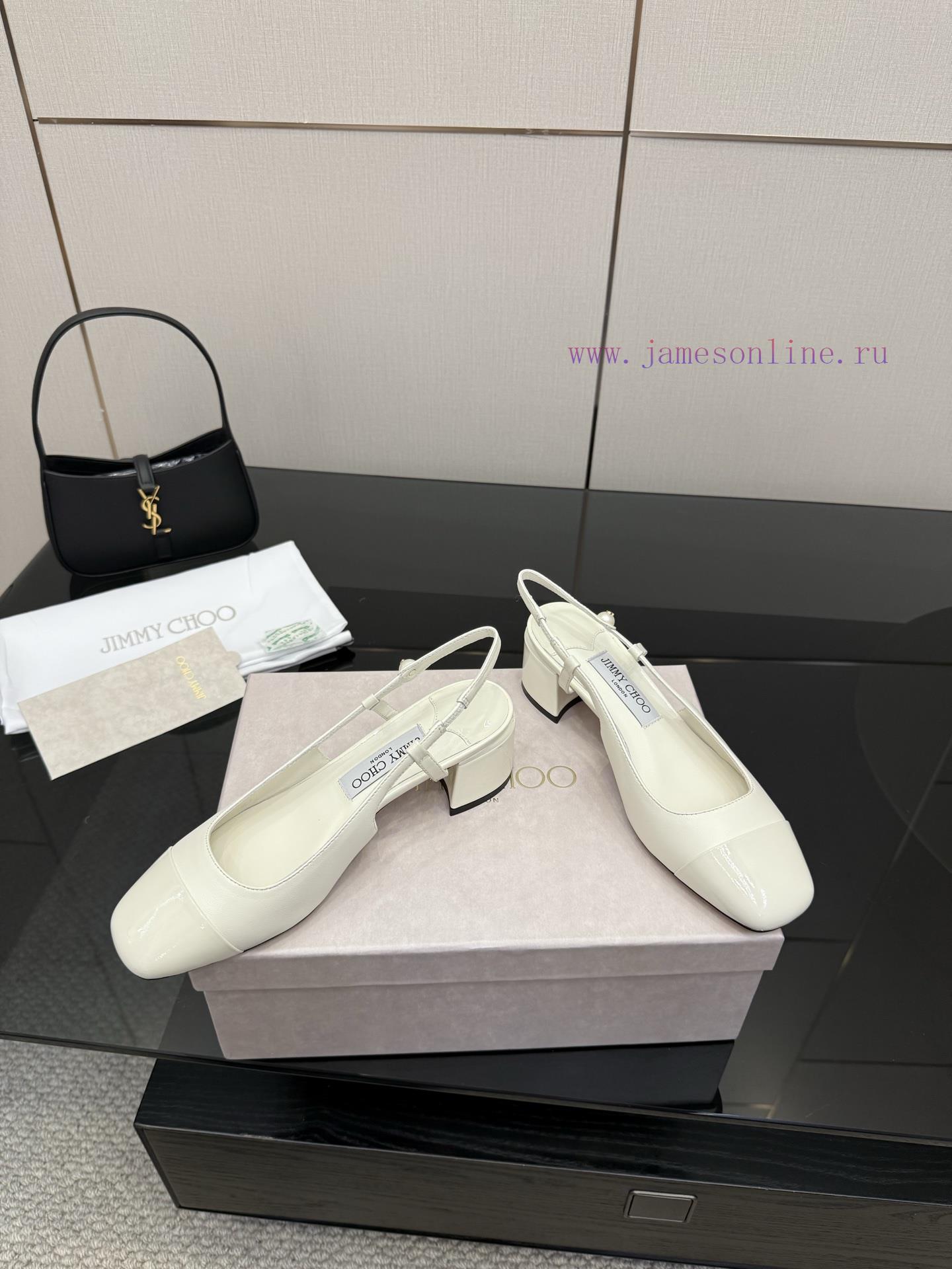Jimmy Choo High HeelsCoarse Heel Patent Leather ToeArtificial Pearls Logo DetailsImported Sheep 1ry9si57 - Image 4