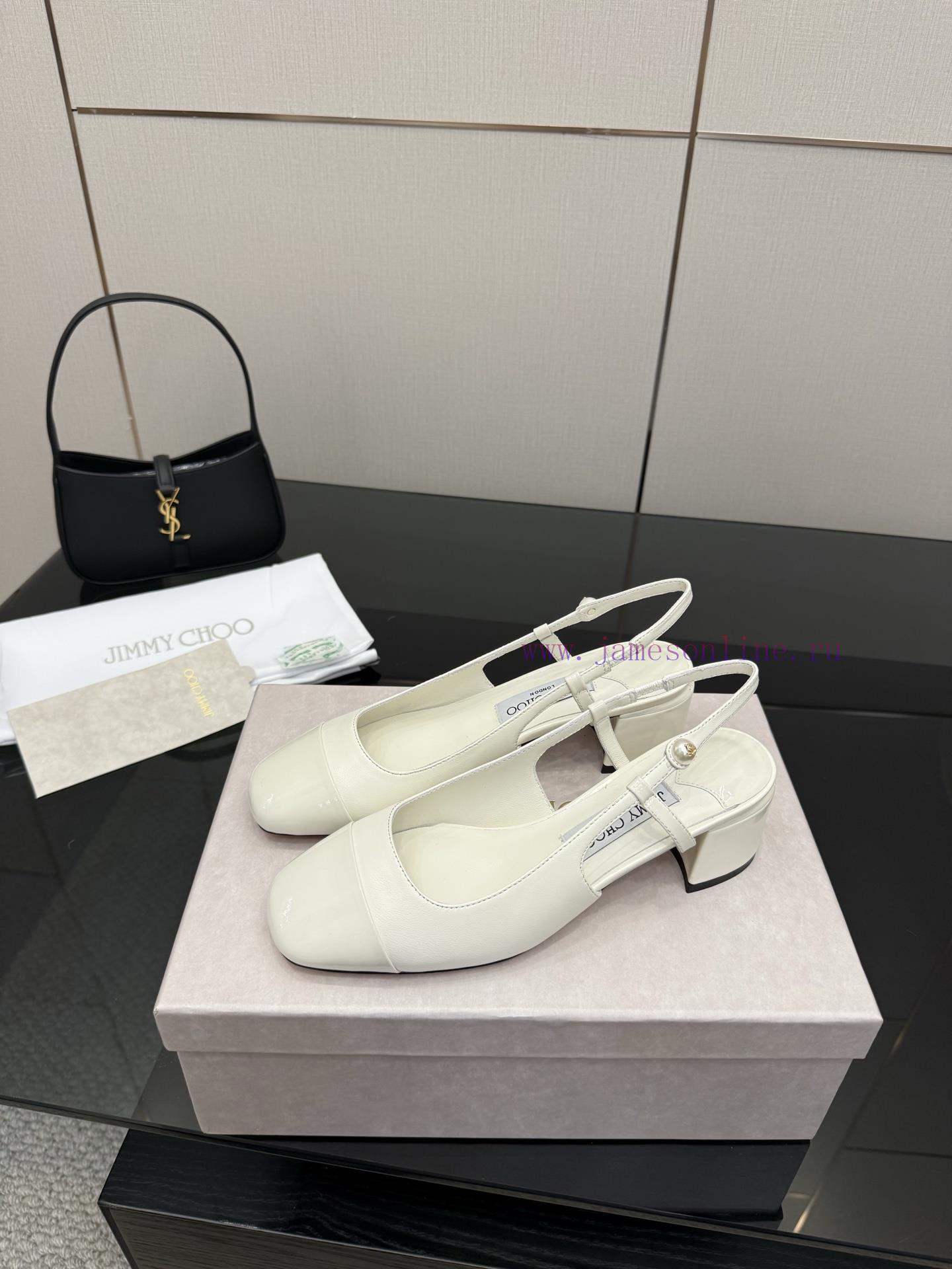 Jimmy Choo High HeelsCoarse Heel Patent Leather ToeArtificial Pearls Logo DetailsImported Sheep 1ry9si57 - Image 5