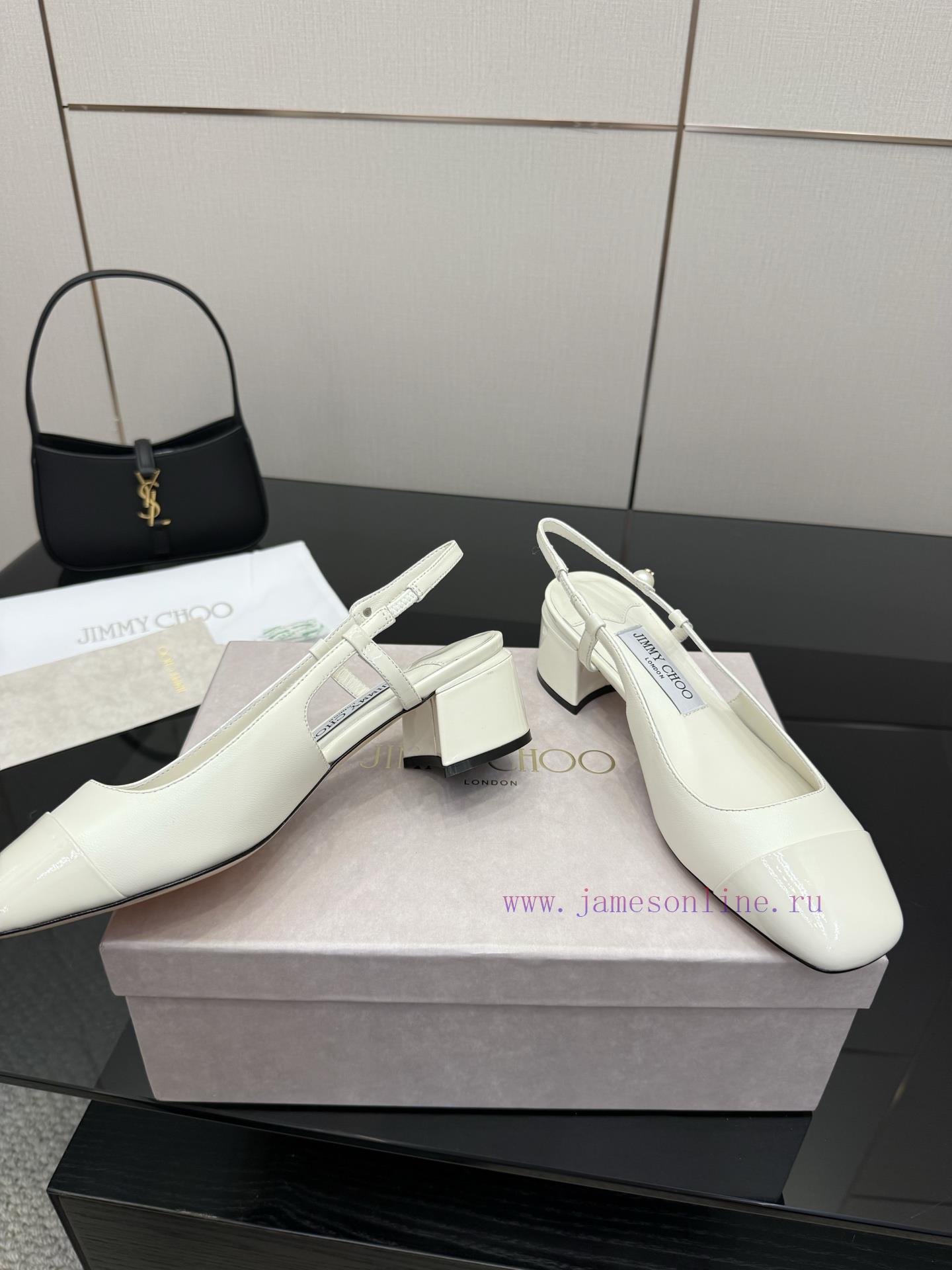 Jimmy Choo High HeelsCoarse Heel Patent Leather ToeArtificial Pearls Logo DetailsImported Sheep 1ry9si57 - Image 6