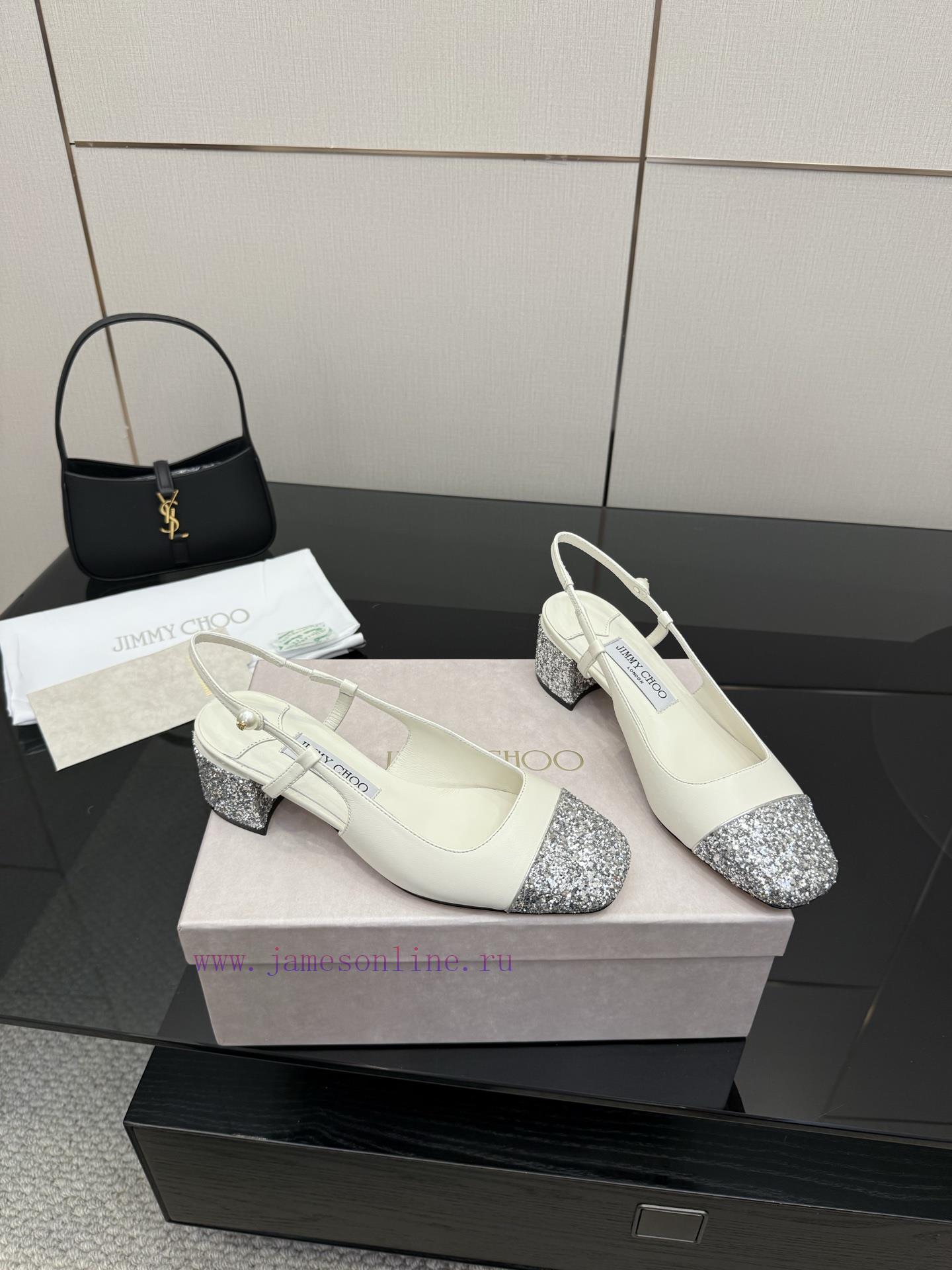 Jimmy Choo High HeelsCoarse Heel Patent Leather ToeArtificial Pearls Logo DetailsImported Sheep 5x3idg3o - Image 3
