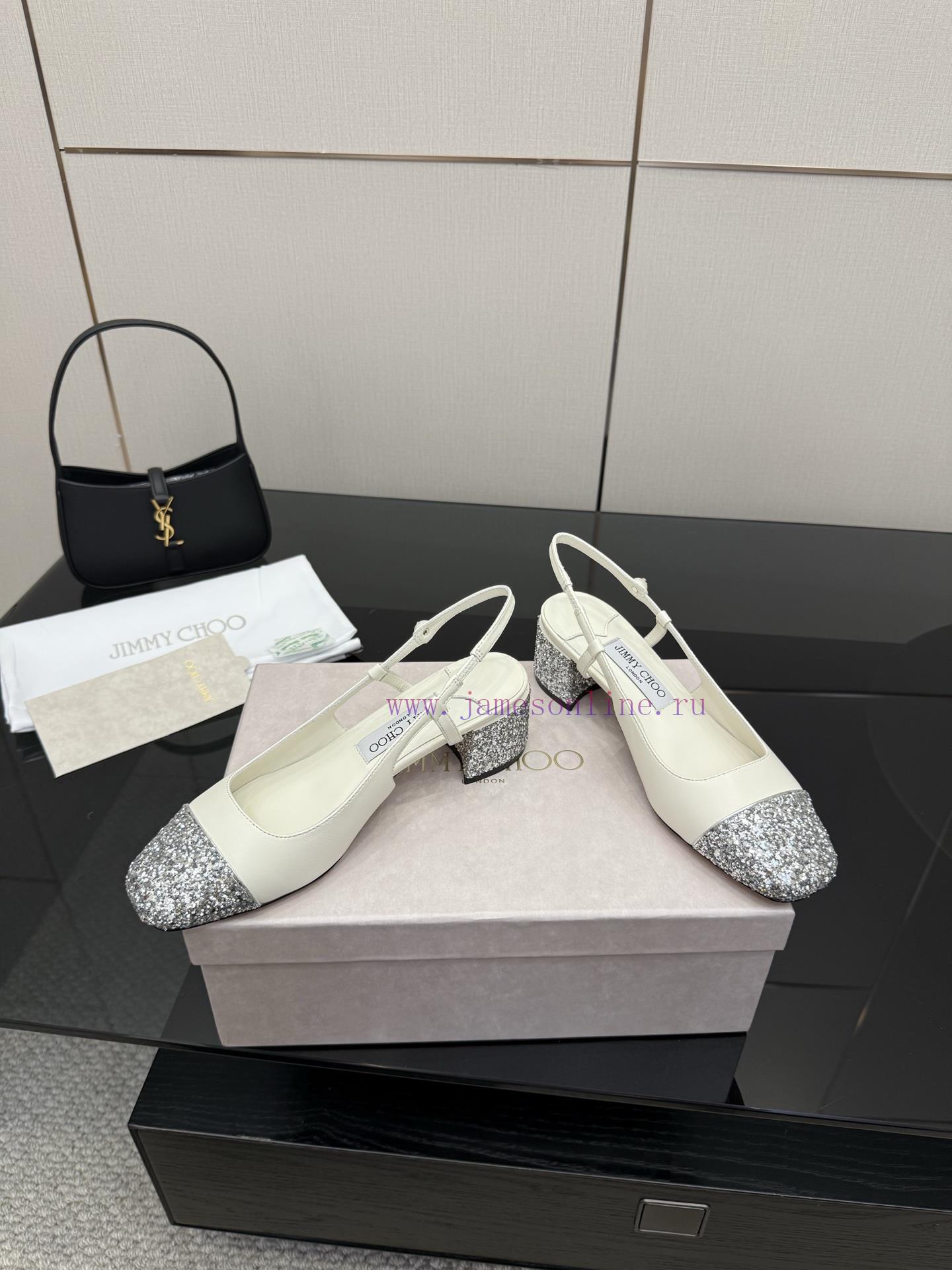 Jimmy Choo High HeelsCoarse Heel Patent Leather ToeArtificial Pearls Logo DetailsImported Sheep 5x3idg3o - Image 4