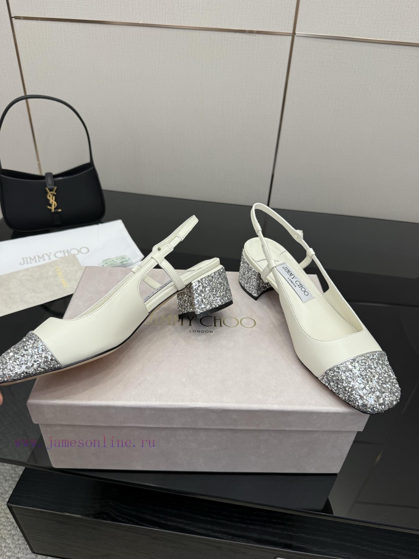 Jimmy Choo High HeelsCoarse Heel Patent Leather ToeArtificial Pearls Logo DetailsImported Sheep 5x3idg3o - Image 6