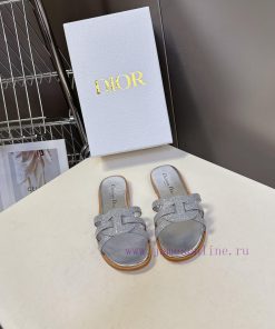 Dior 2025 Spring/Summer CD Slippers With Many Celebrities Fashion Bloggers Grass Planting Summe fv8598na