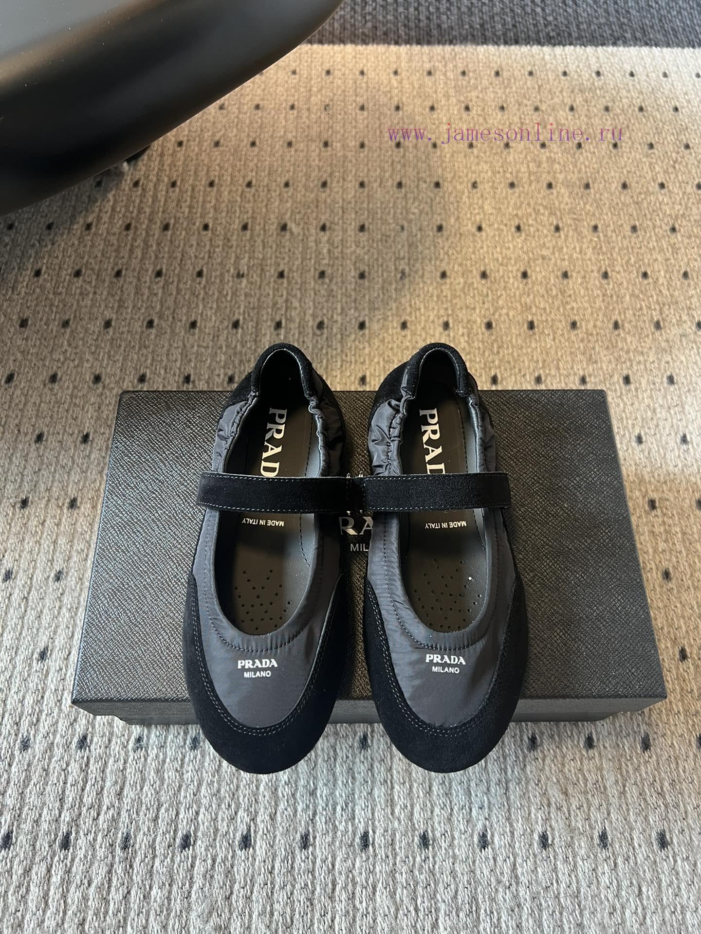 Top QualityPrada's New Women's Suede Patchwork Mary Jane ShoesPrada Adheres To The Design Philo i5msxvpp - Image 2