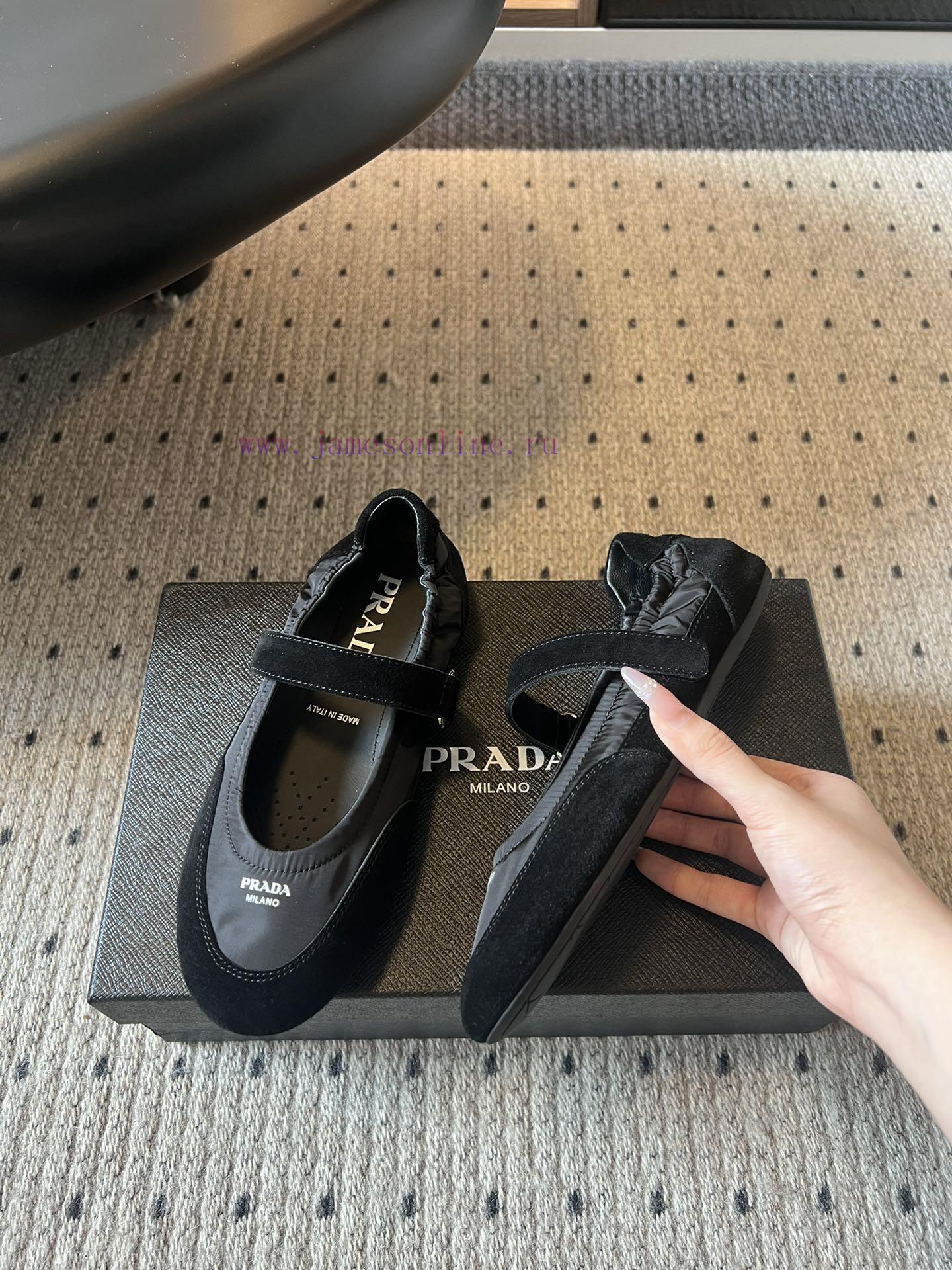 Top QualityPrada's New Women's Suede Patchwork Mary Jane ShoesPrada Adheres To The Design Philo i5msxvpp - Image 5