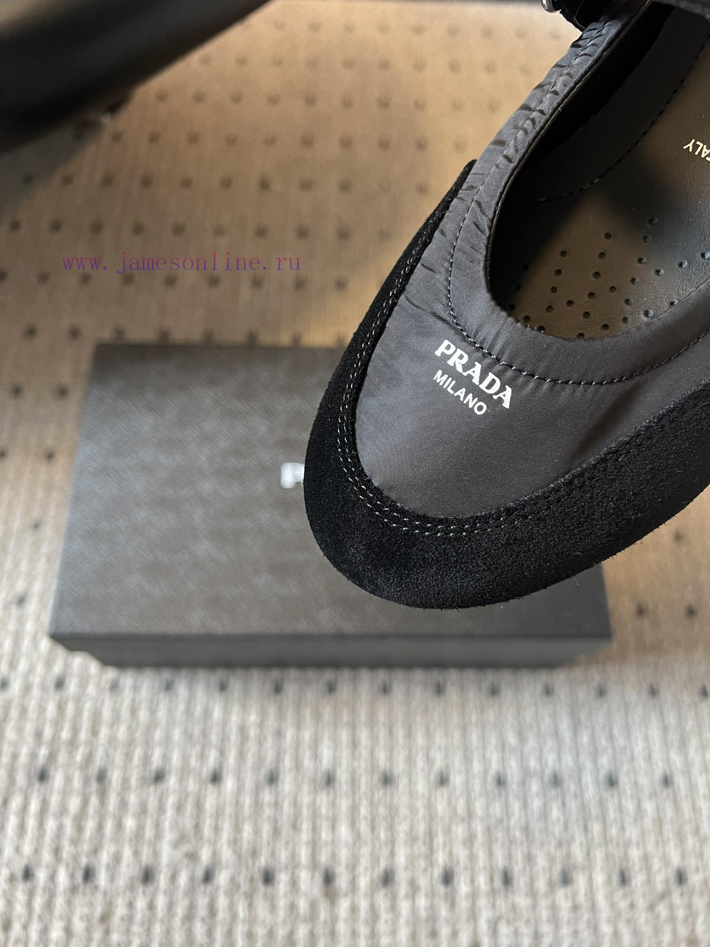 Top QualityPrada's New Women's Suede Patchwork Mary Jane ShoesPrada Adheres To The Design Philo i5msxvpp - Image 7
